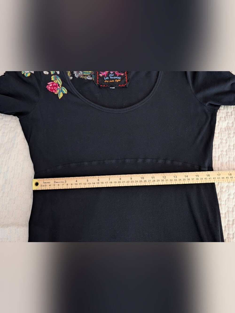 Johnny was Asymmetrical Black Embroidered Dress Size M - Picture 11 of 13